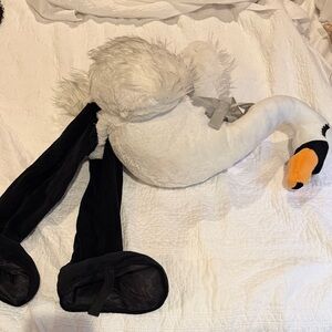 Plush Swan Costume with Black Legs